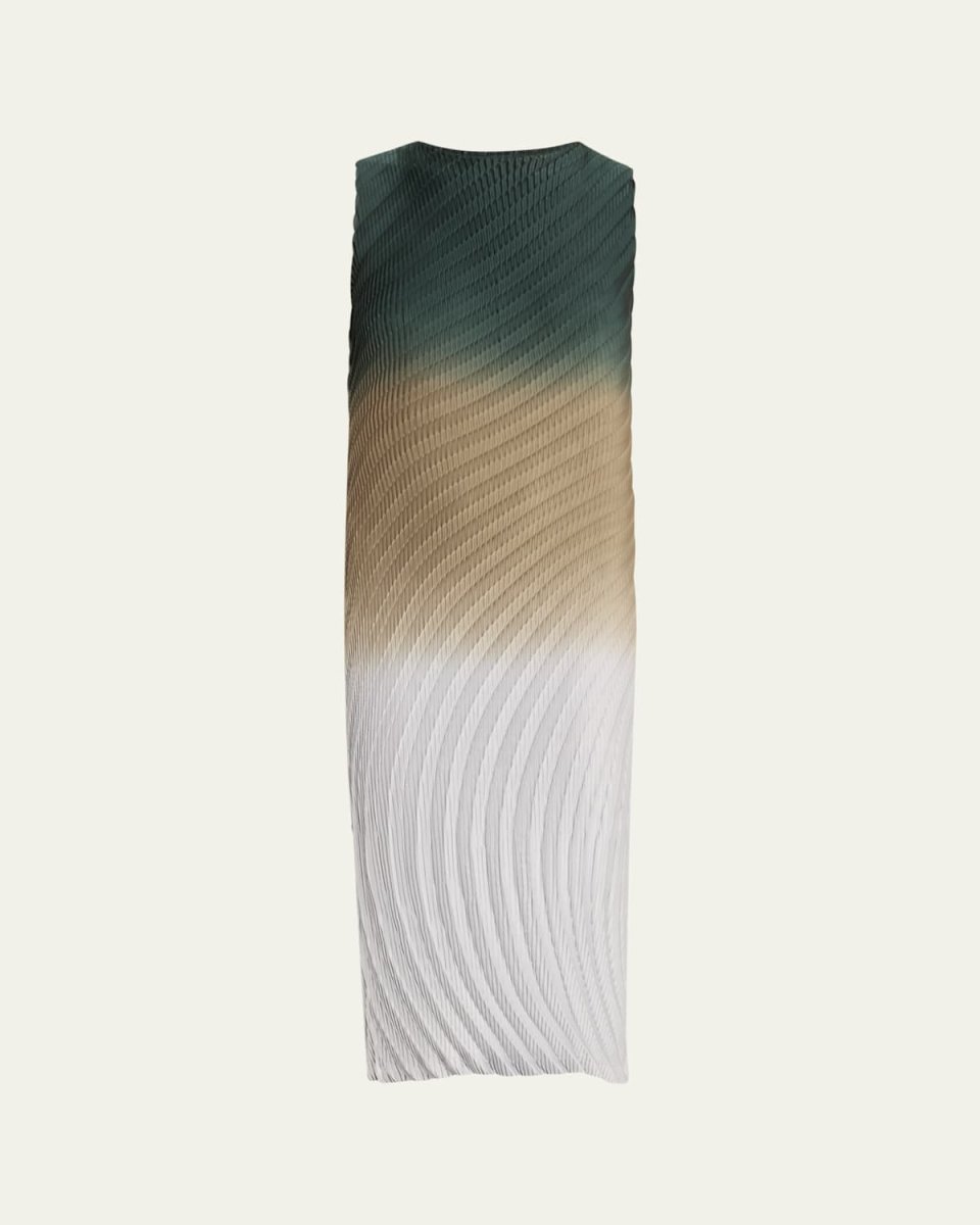 Nuance Ombre Pleated Midi Dress